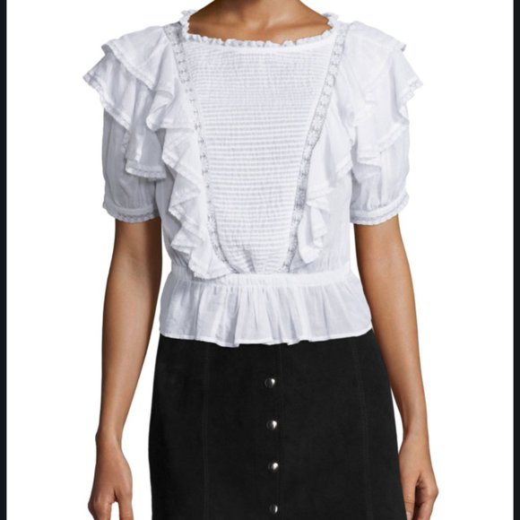 Isabel Marant Étoile Ruffled Blouse in RUST (34) - Picture 1 of 6